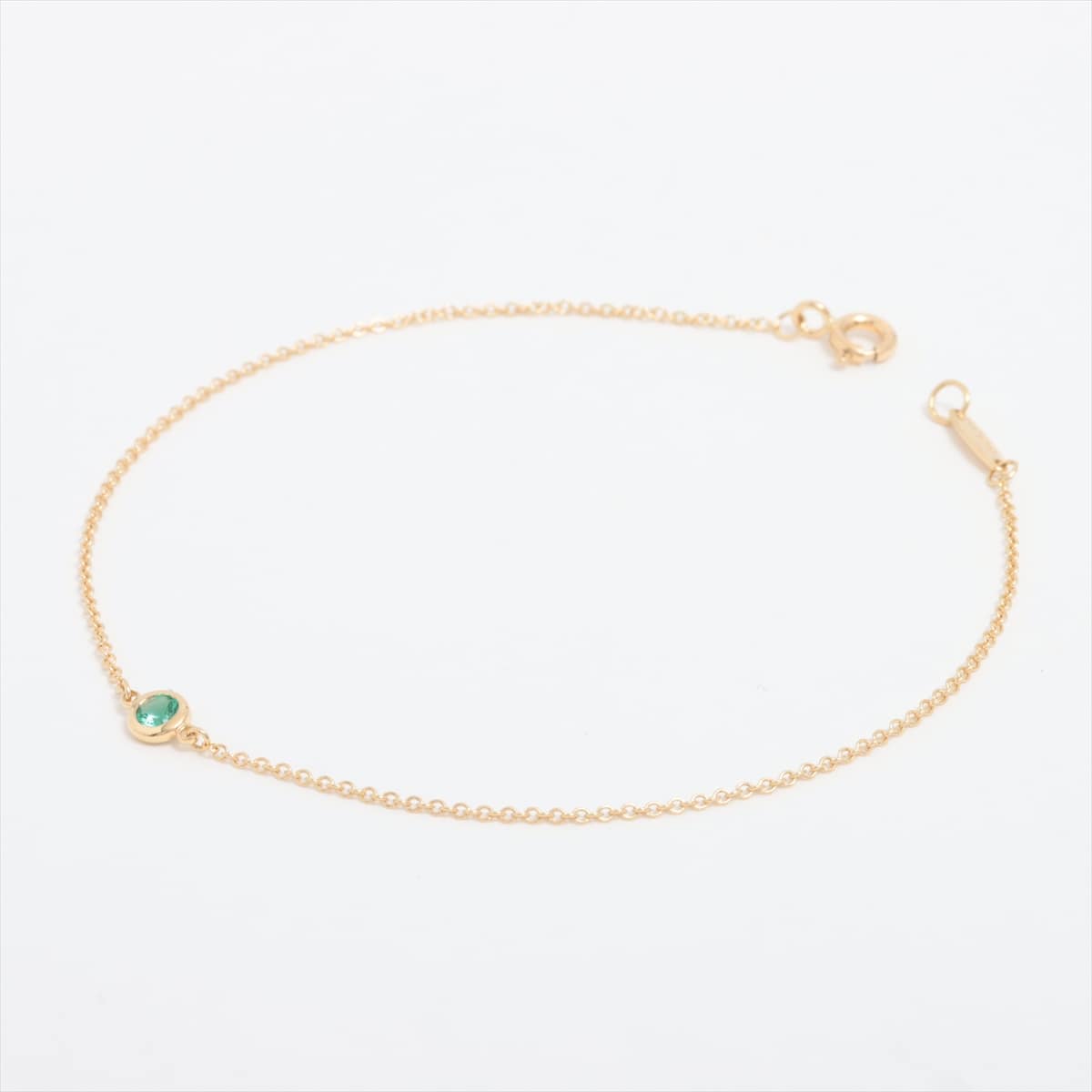 Tiffany Kolor By the Yard Emerald Bracelet 750(YG) 1.0g Approximately 4 in diameter.23mm