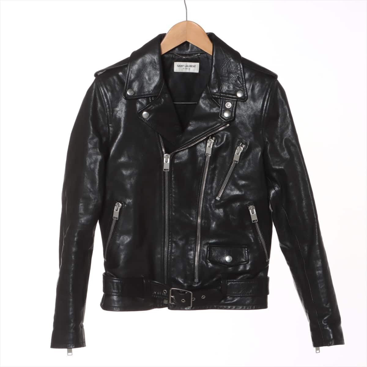 Saint Laurent Paris L17 16 years Leather Leather jacket 44 Men's Black  397292
