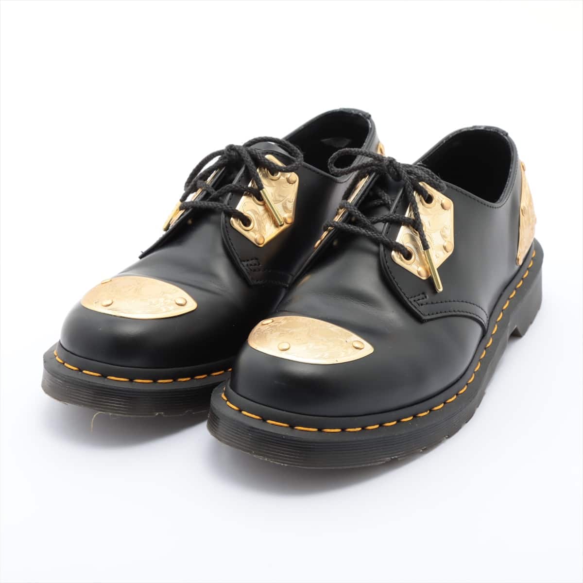Dr. Martens Leather Leather shoes 41 Men's Black×Gold 1461 KING NERD Collaboration