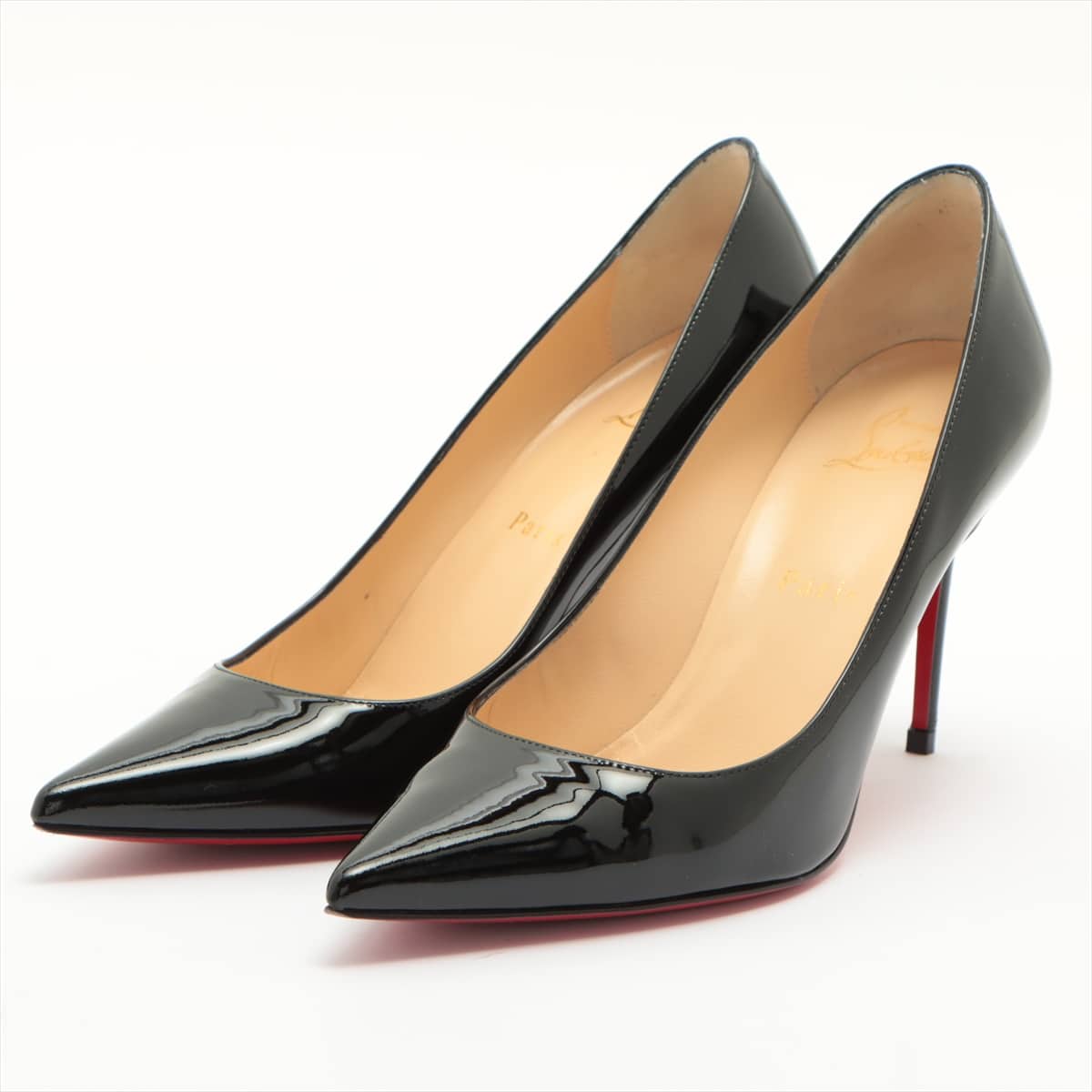 Christian Louboutin Patent leather Pumps 37 1/2 Ladies' Black Pointed toe DECOLLETE