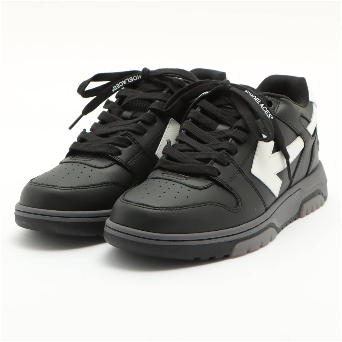 Off-White Leather Sneakers 42 Men's Black