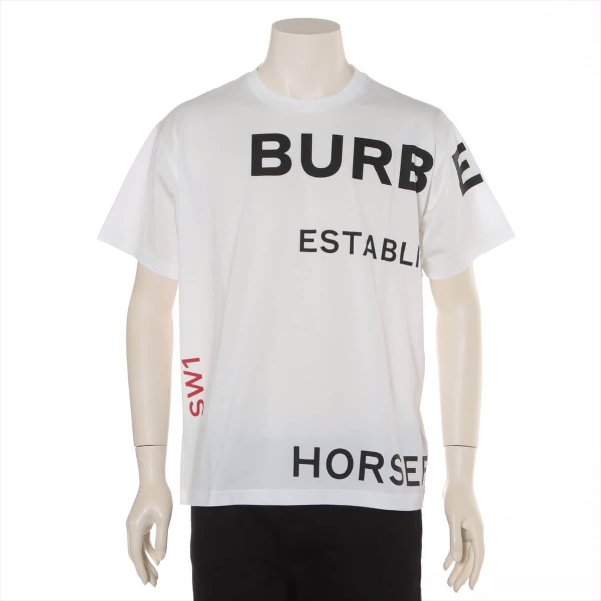 Burberry Horse ferry Tissi period Cotton T-shirt S Men's White  8017103