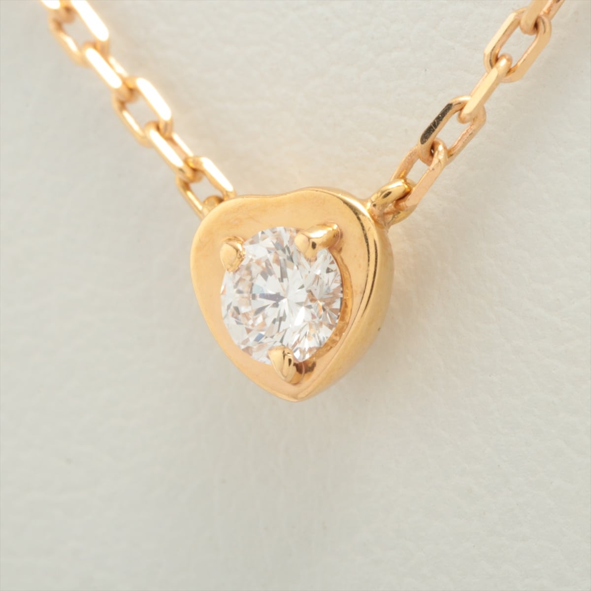 Cartier Diamond Léger Doo Cartier hearts 1P diamond Necklace 750(PG) 3.2g