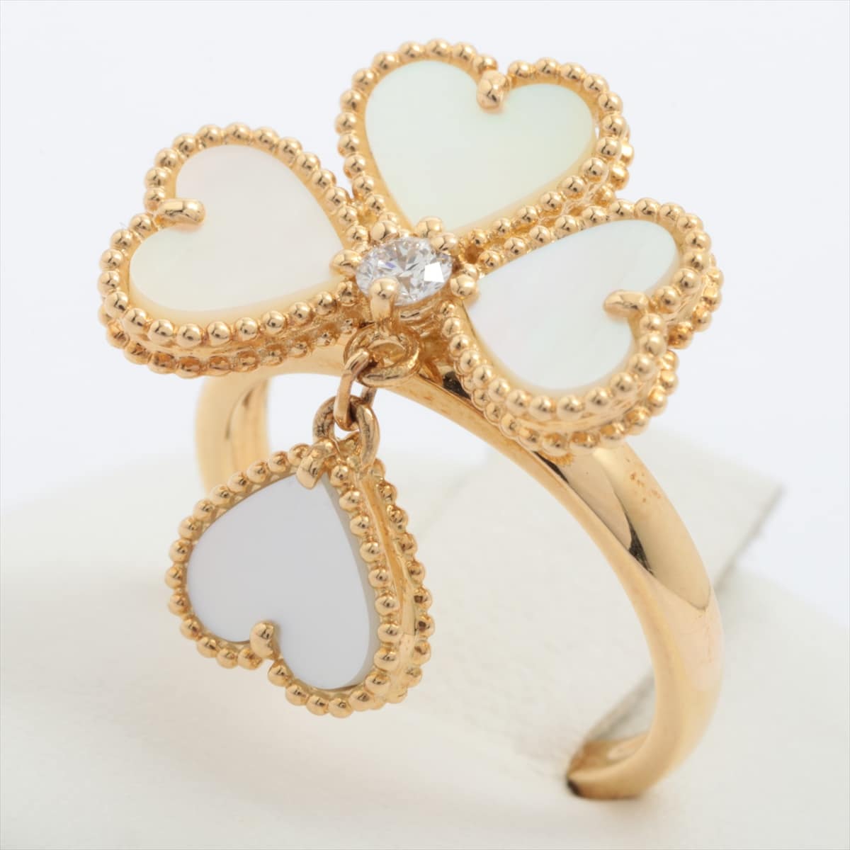 Van Cleef & Arpels Sweet Alhambra Efuillage diamond shells rings 750(YG) 5.3g 50