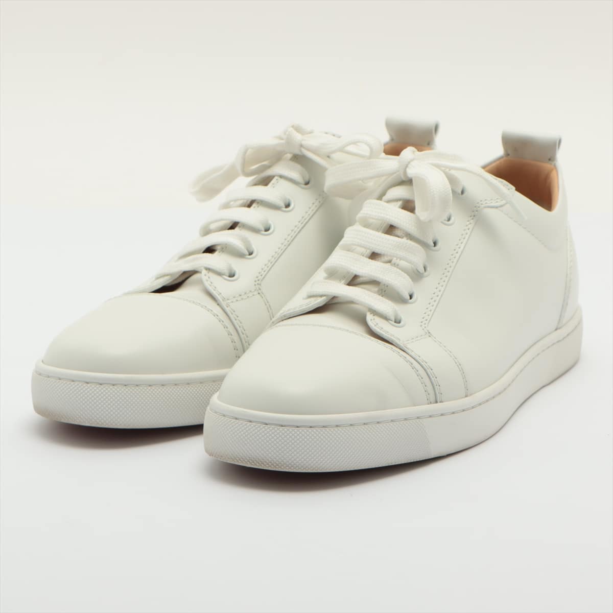 Christian Louboutin Louis Jr. Leather Sneakers 41 1/2 Men's White Flat 1130548