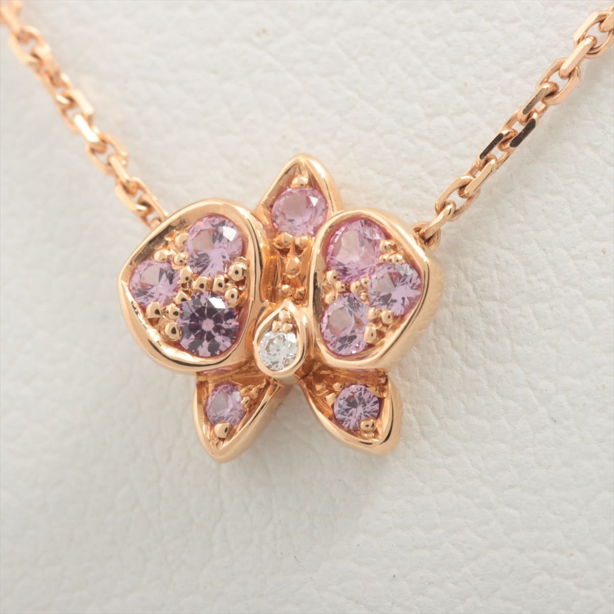 Cartier Caresse d'Orchidées par Cartier Pink sapphire diamond Necklace 750(PG) 2.7g