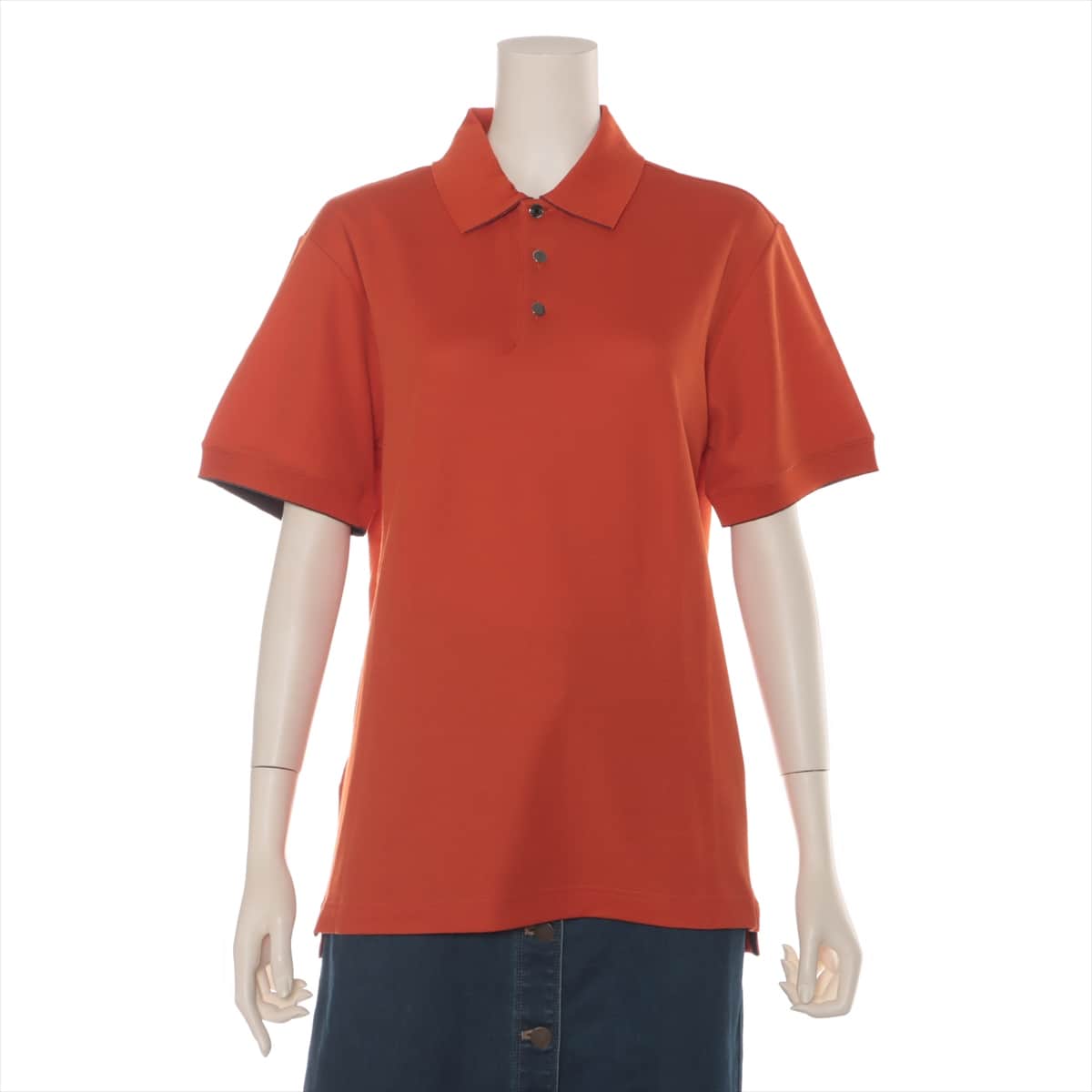 Hermès Cotton & Polyester Polo shirt L Men's Orange  SELLIER Serie button
