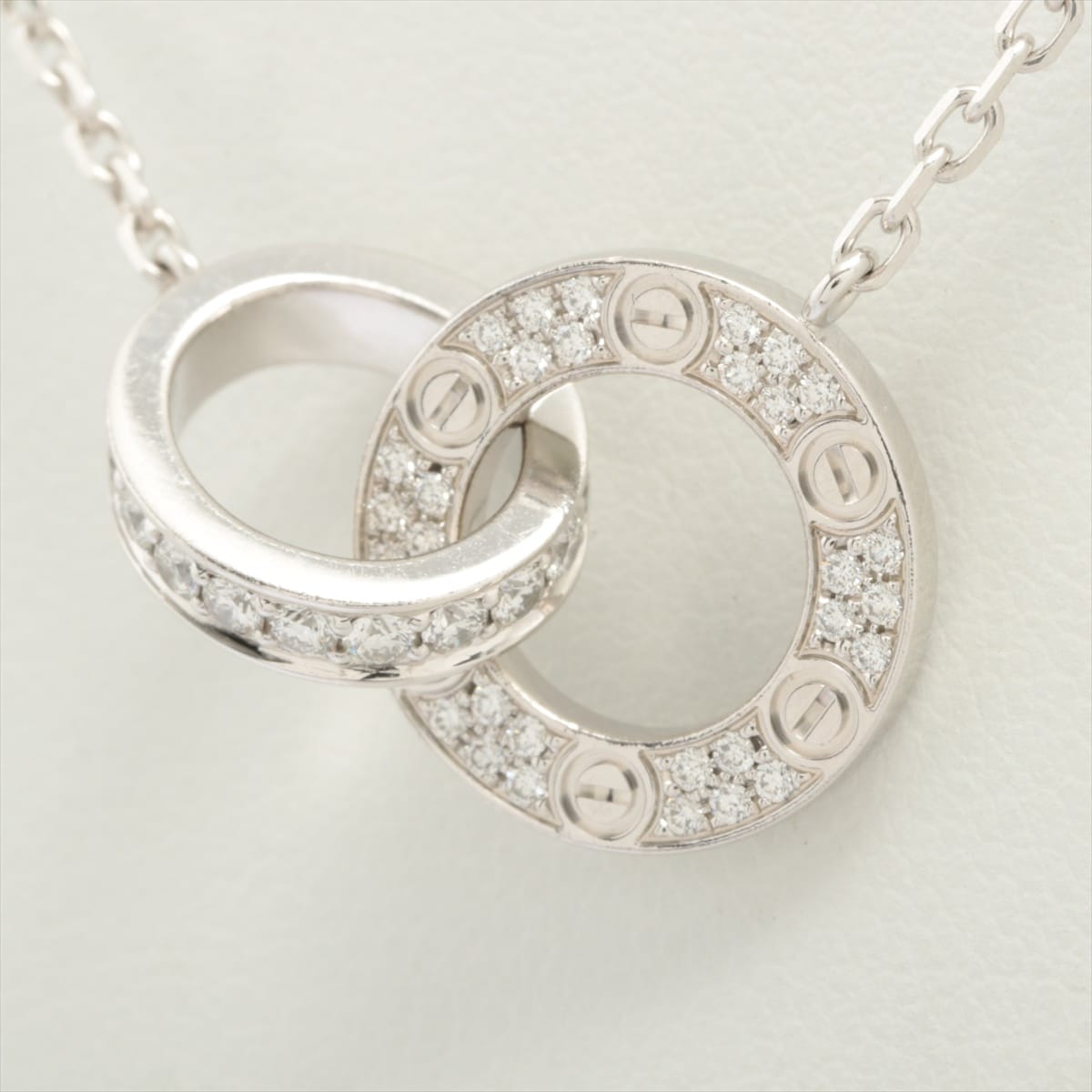 Cartier Love Oval shape diamond Necklace 750(WG) 6.2g
