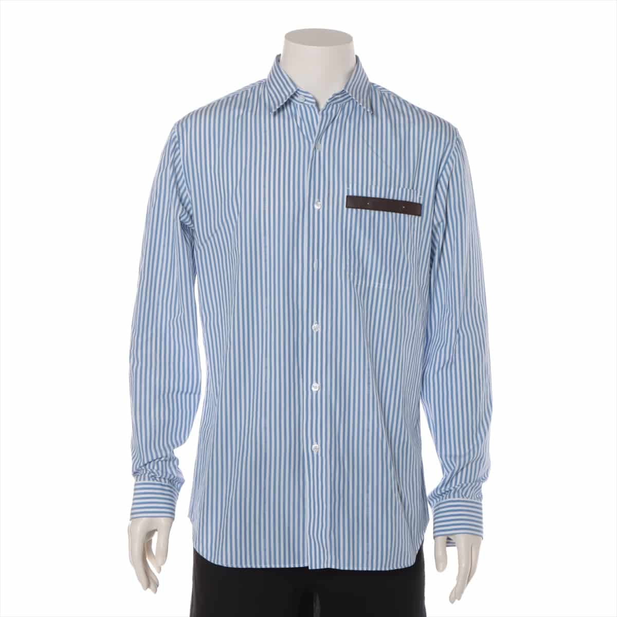 Berluti Cotton Shirt R40 Men's Blue x white  stripes