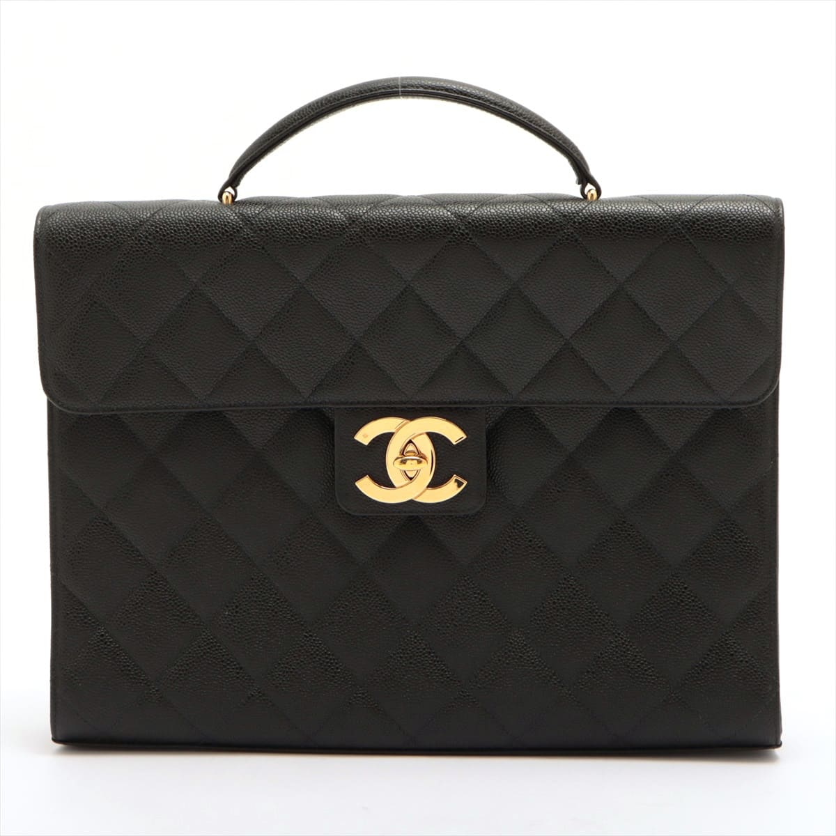 Chanel Matelasse Caviarskin Business bag Black Gold Metal fittings 4XXXXXX