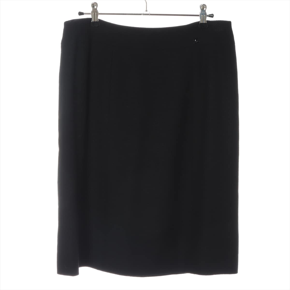 Chanel 07C Wool & silk Skirt 40 Ladies' Black  Coco Mark