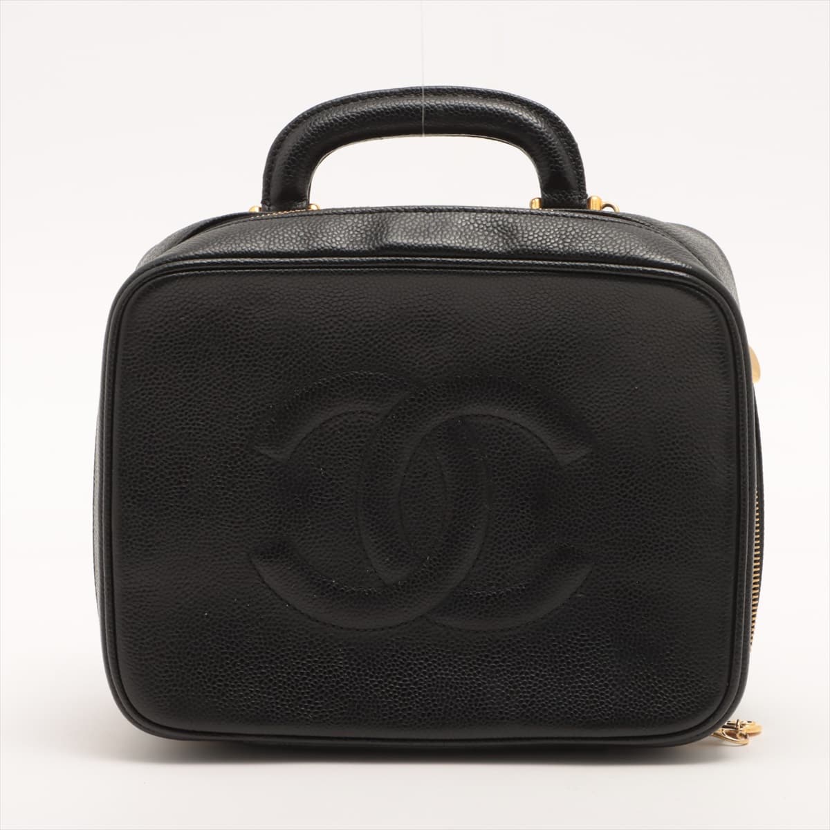 Chanel Coco Mark Caviarskin Vanity bag Black Gold Metal fittings 4XXXXXX