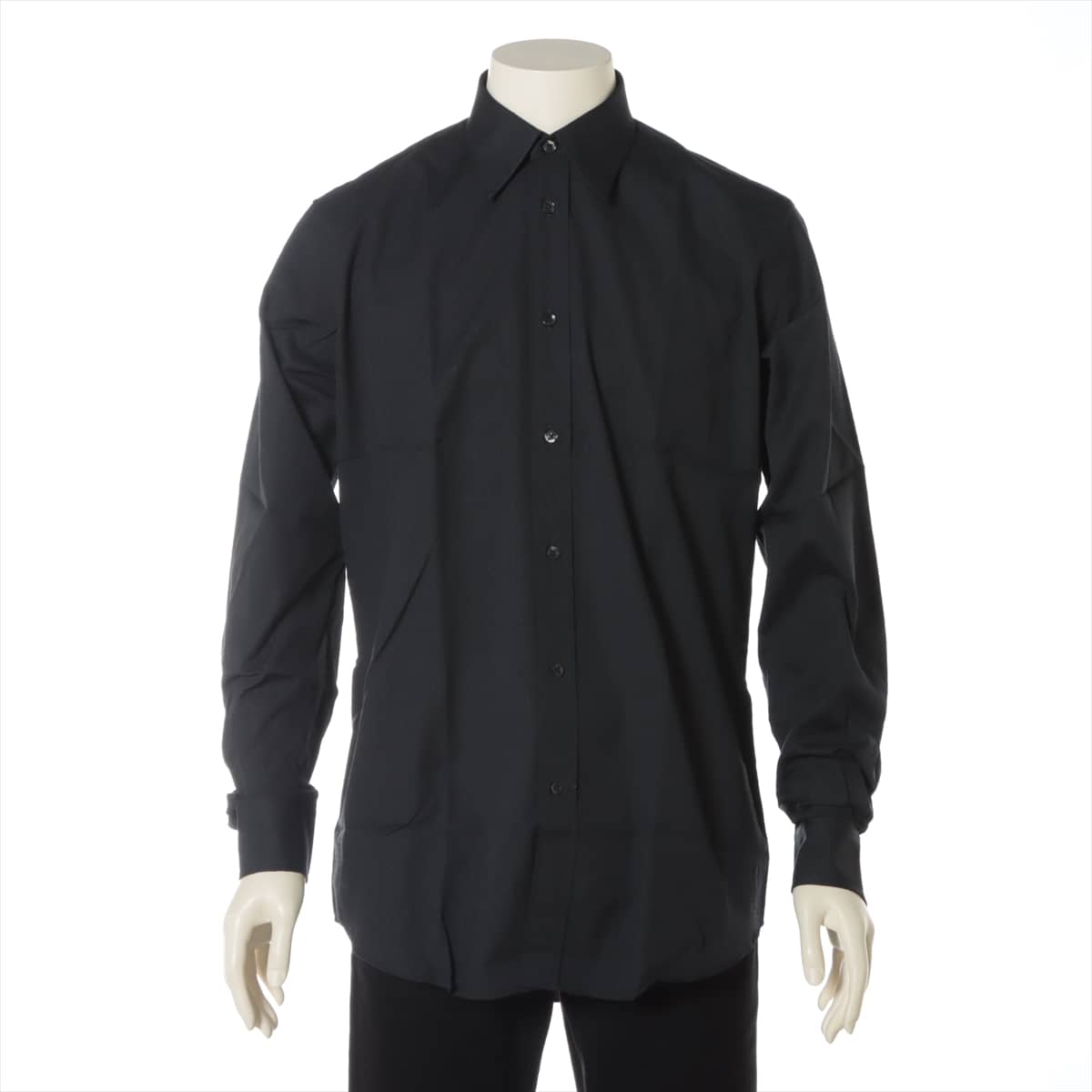 Hermès Cotton Shirt 38 Men's Navy blue  Serie button