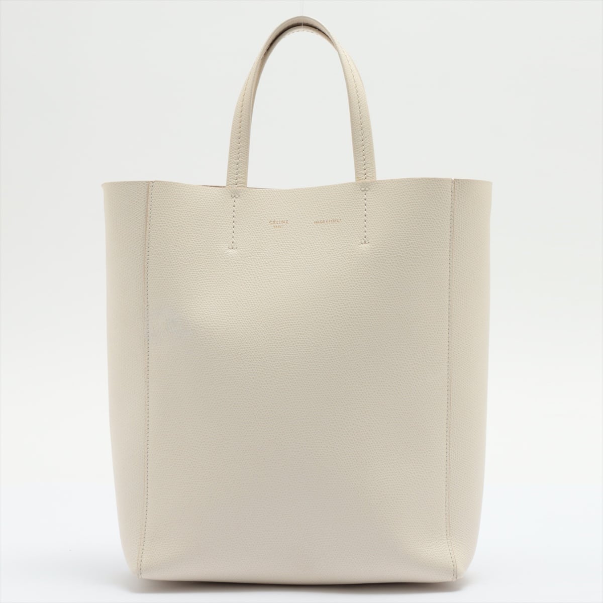 CELINE Vertical Cabas Small Leather Tote bag White