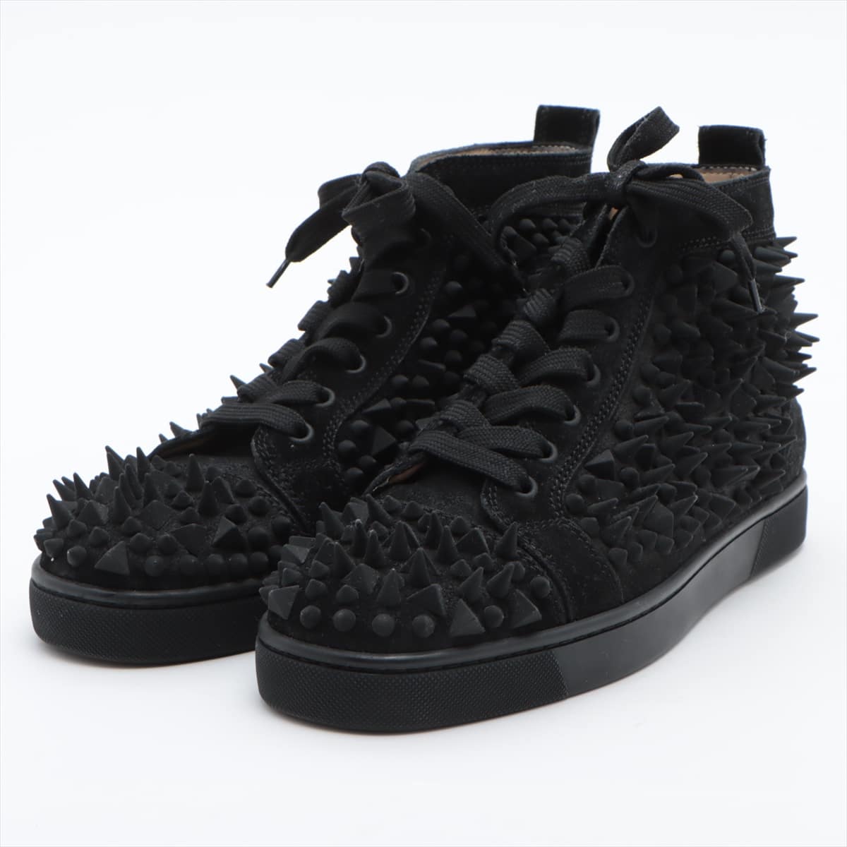 Christian Louboutin Lewis Spike Suede High-top Sneakers 40 Unisex Black