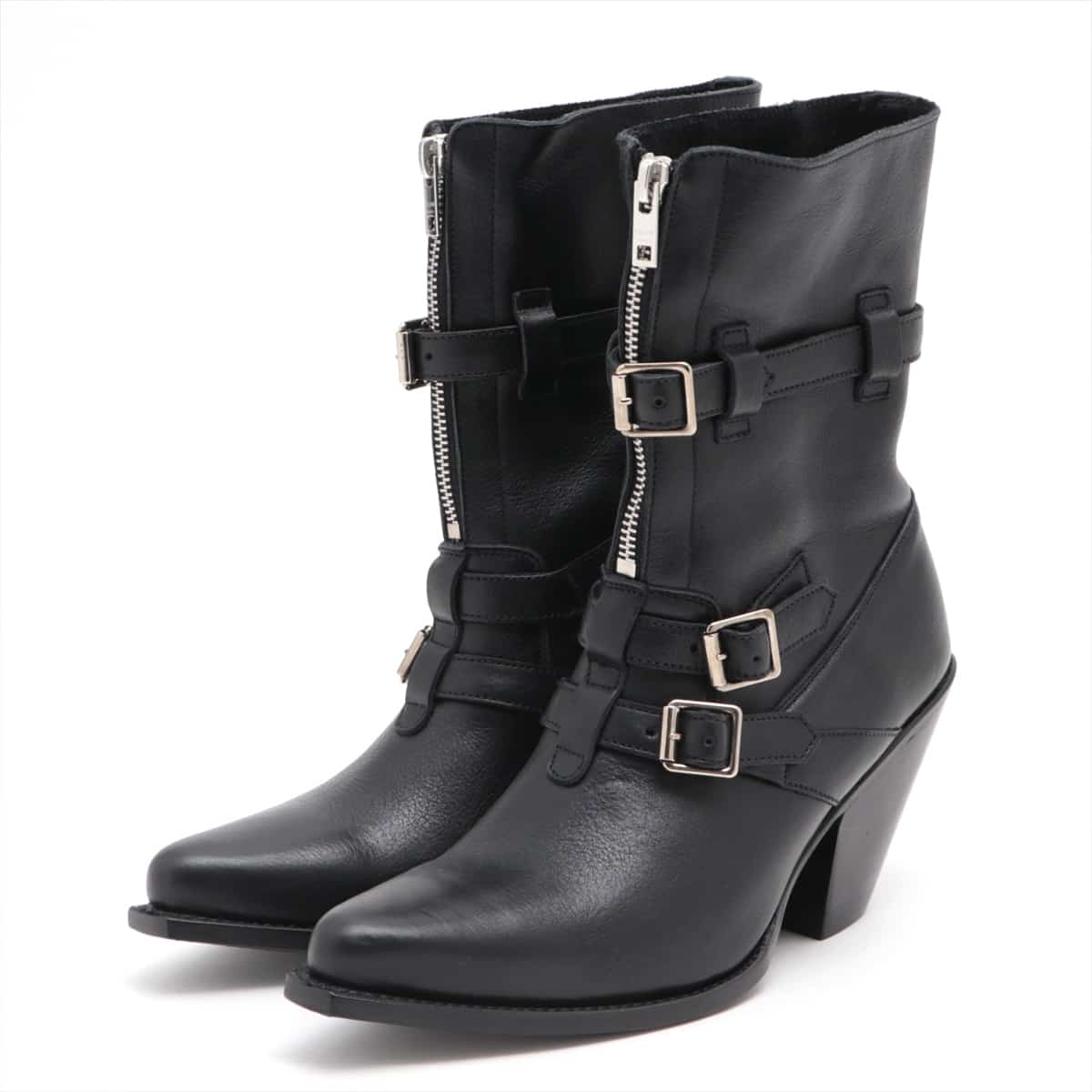 CELINE Leather Boots 36 Ladies' Black Berlin 308B77