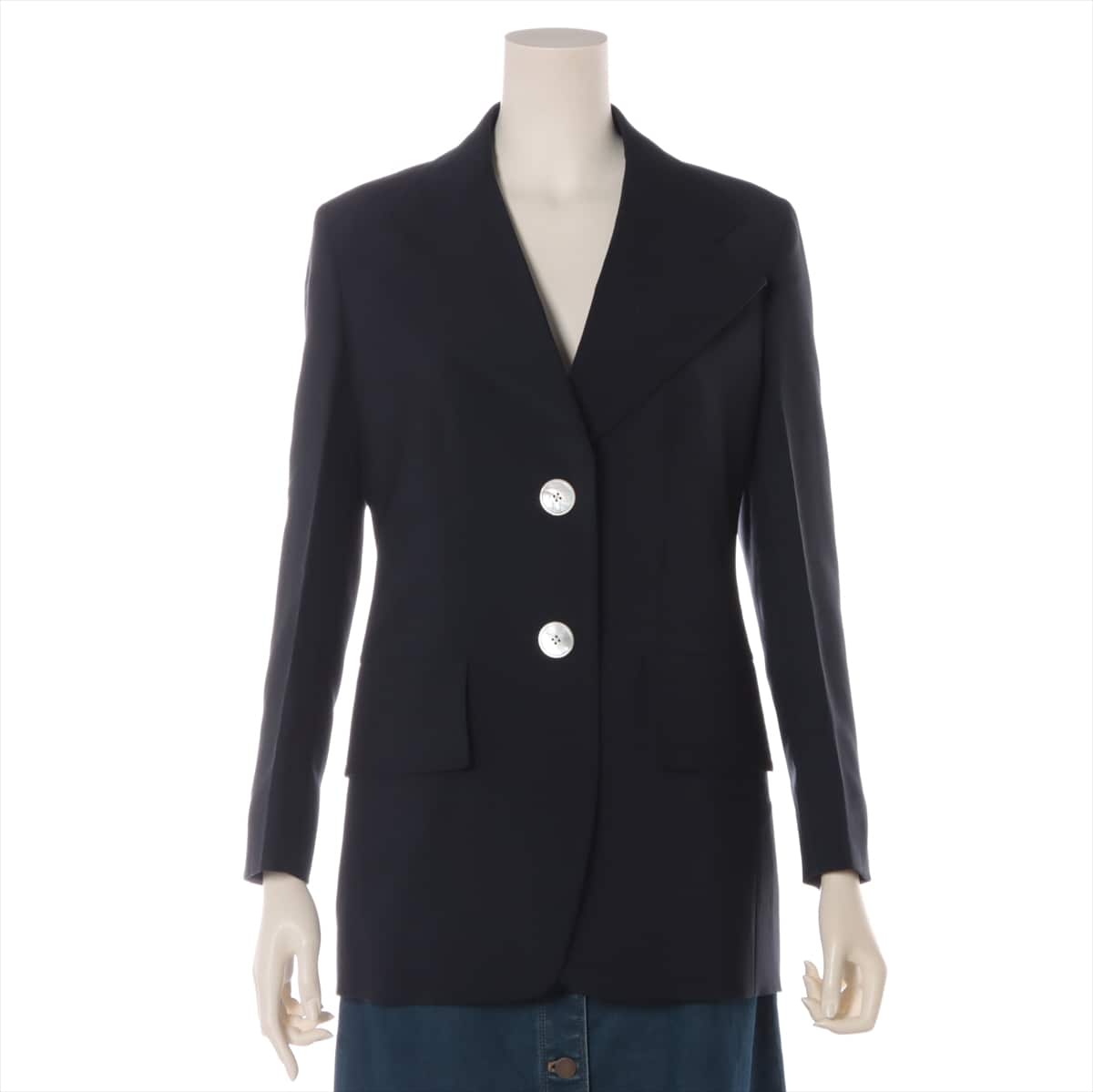 Prada 20SS Wool & Mohair Tailored jacket 38 Ladies' Navy blue  DNA875