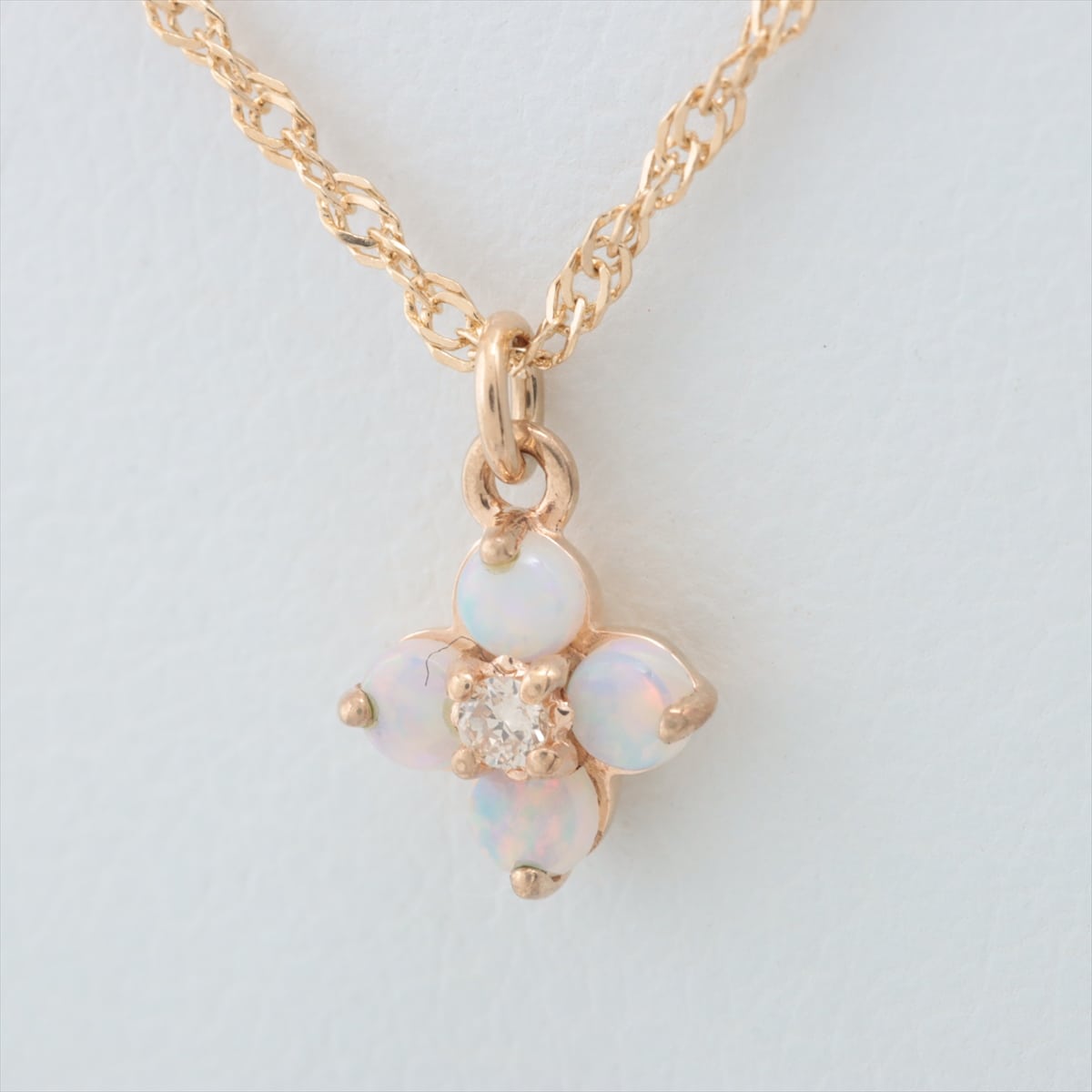 Aget Opal diamond Necklace K10(YG) 1.1g 0.01