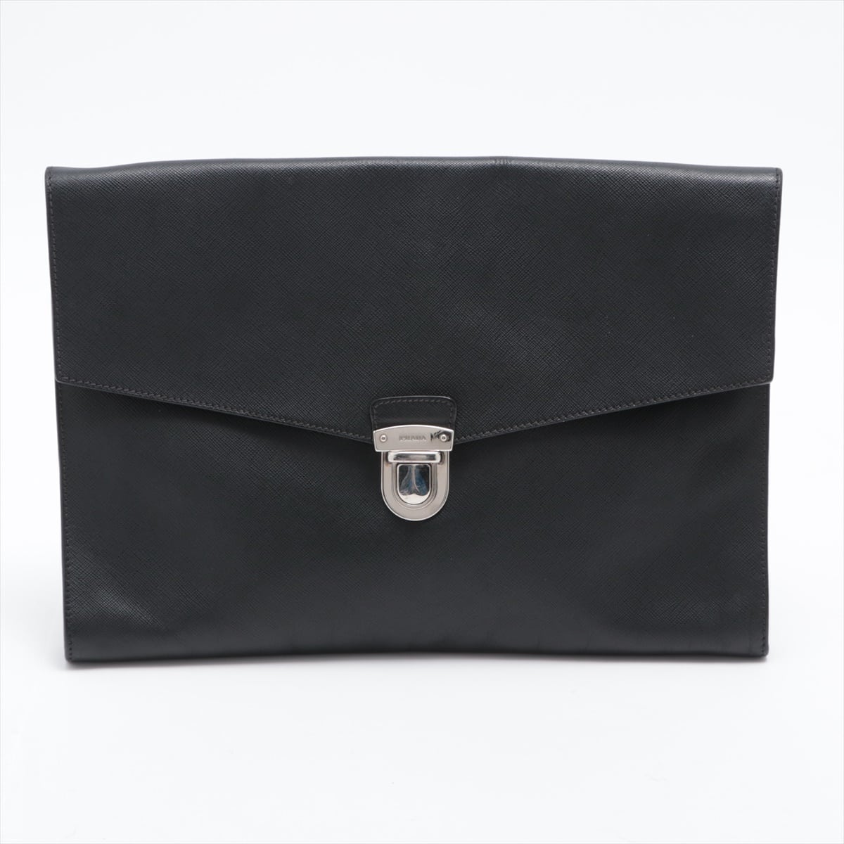 Prada Saffiano Leather Clutch Black