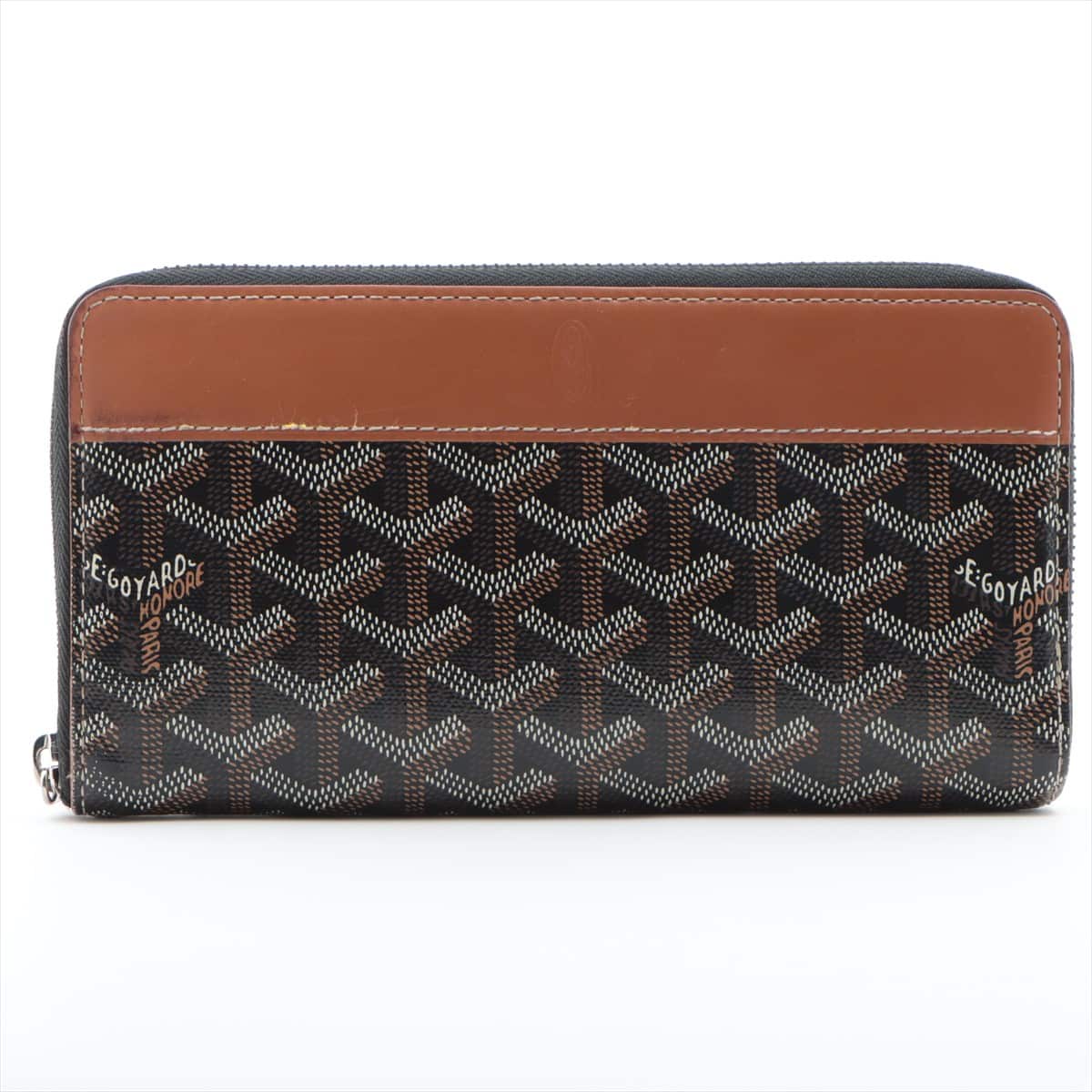 Goyard Matignon PVC & leather Round-Zip-Wallet Brown
