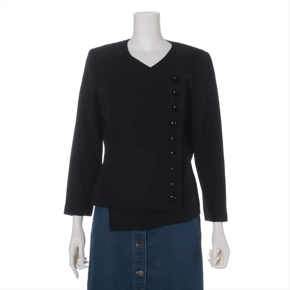 Chanel 00T Wool Collarless jacket 40 Ladies' Black  Gabrielle Button