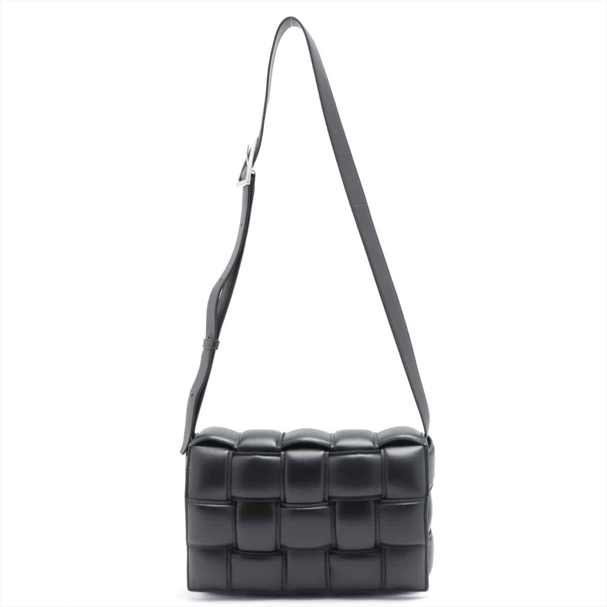 Bottega Veneta maxi intrecciato padette cassette Leather Shoulder bag Black