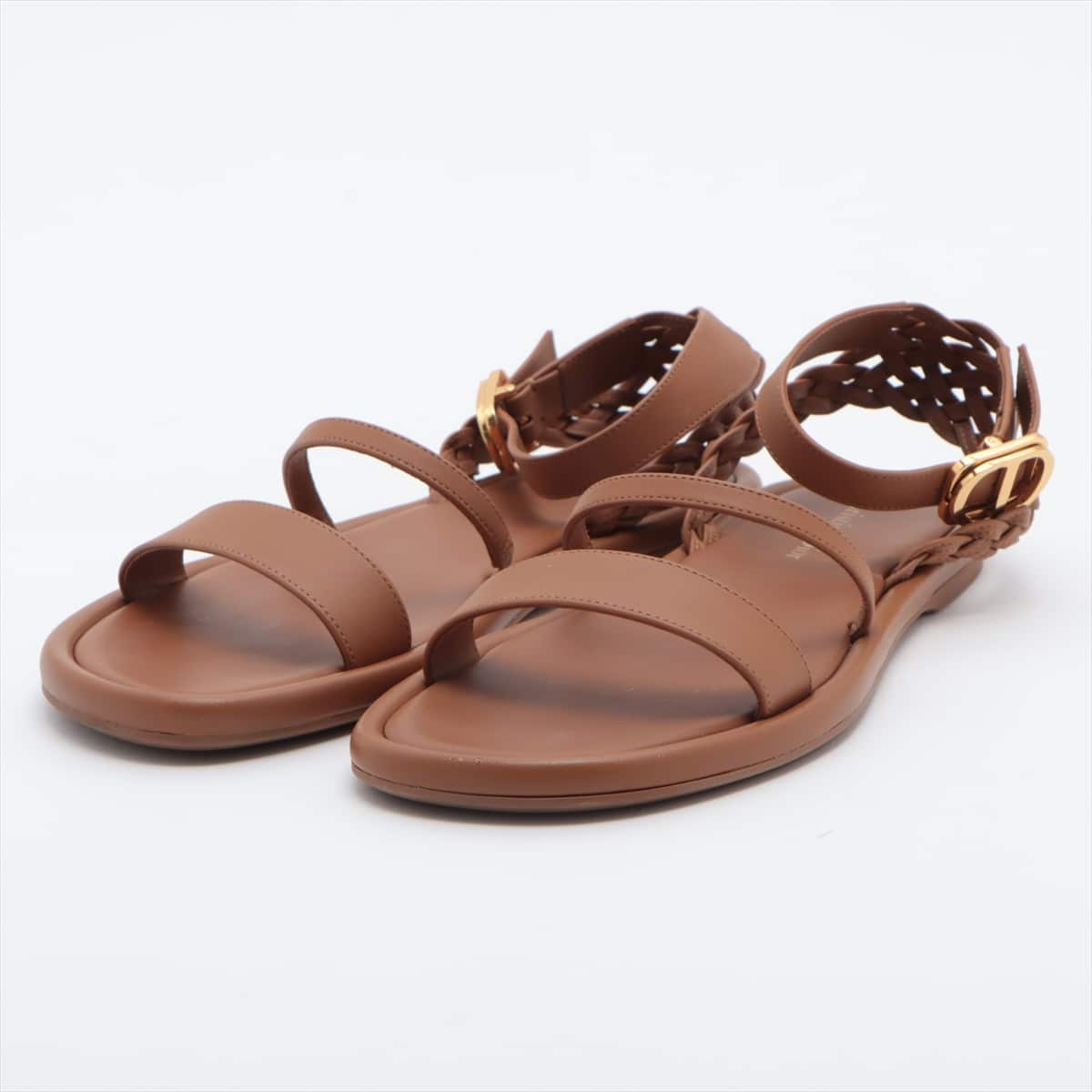 Christian Dior 21 years Leather Sandals 35 1/2 Ladies' Brown DIOR EGEE MD0121