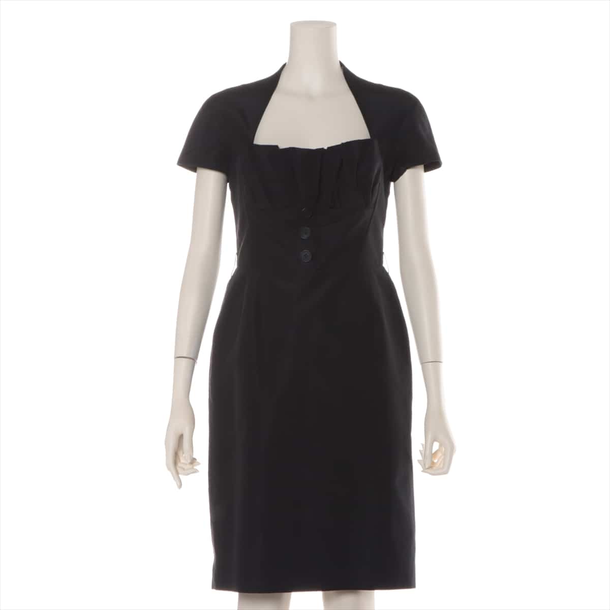 Christian Dior Cotton & silk Dress F40 Ladies' Black Missing belt