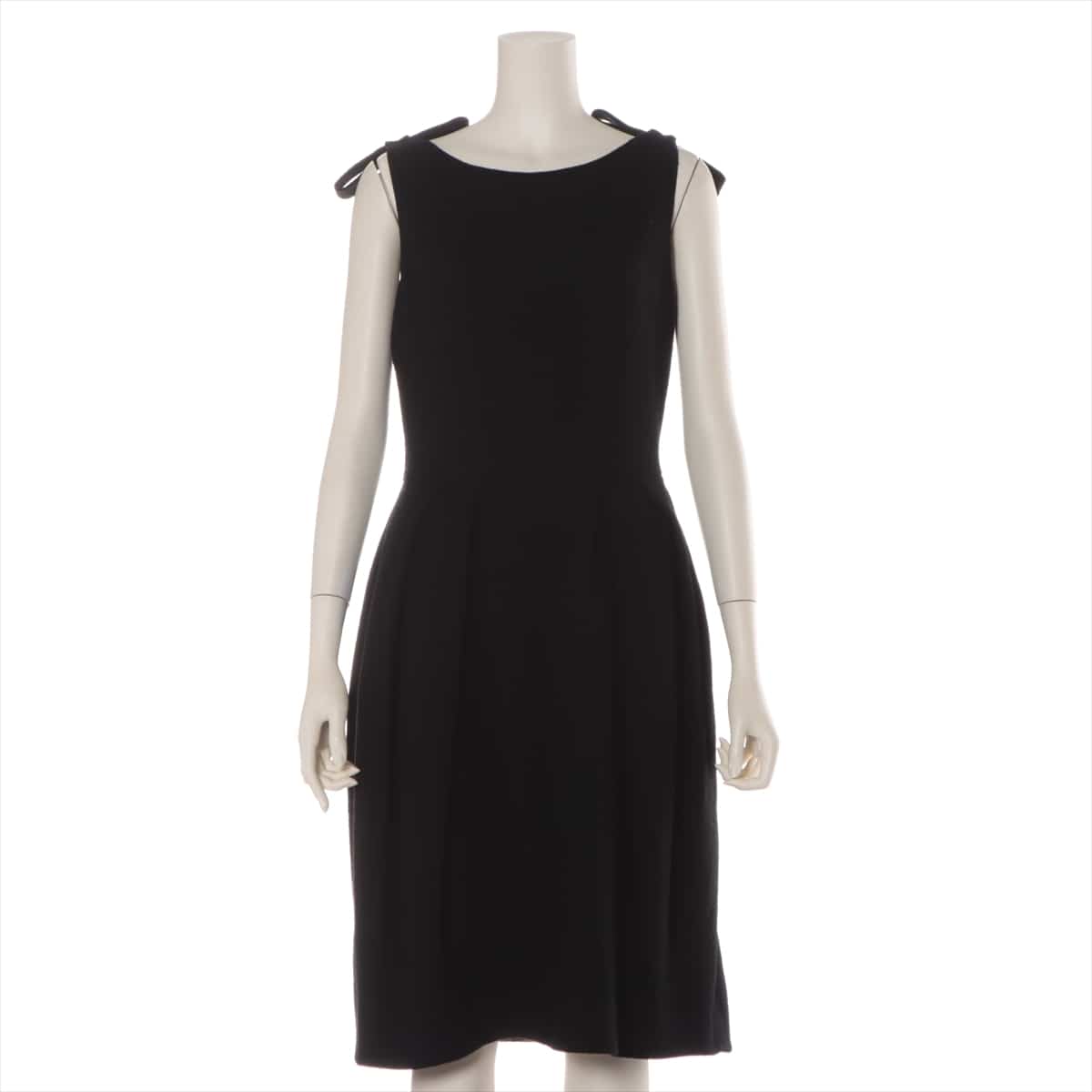 Christian Dior Wool Sleeveless dress F40 Ladies' Black Missing belt