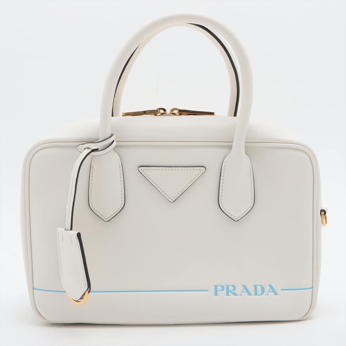 Prada Mirage Leather 2way handbag White 1BB049