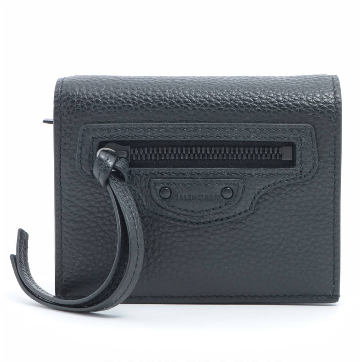 Balenciaga Classic Mini City Leather Wallet Black 655245