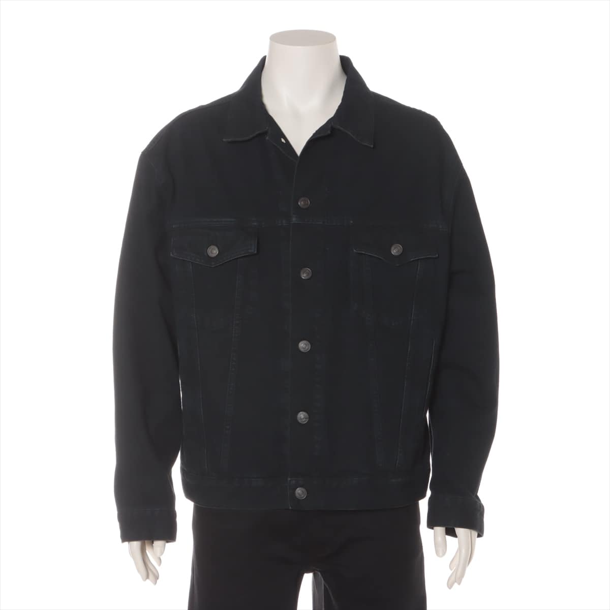 Balenciaga Cotton Denim jacket 34 Men's Black  back logo