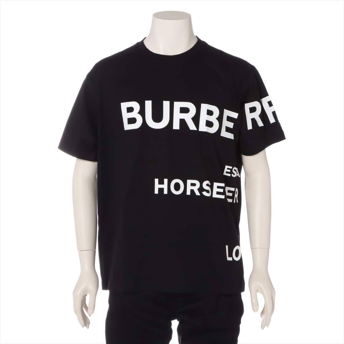 Burberry Horse ferry Tissi period Cotton T-shirt S Men's Black  8040694
