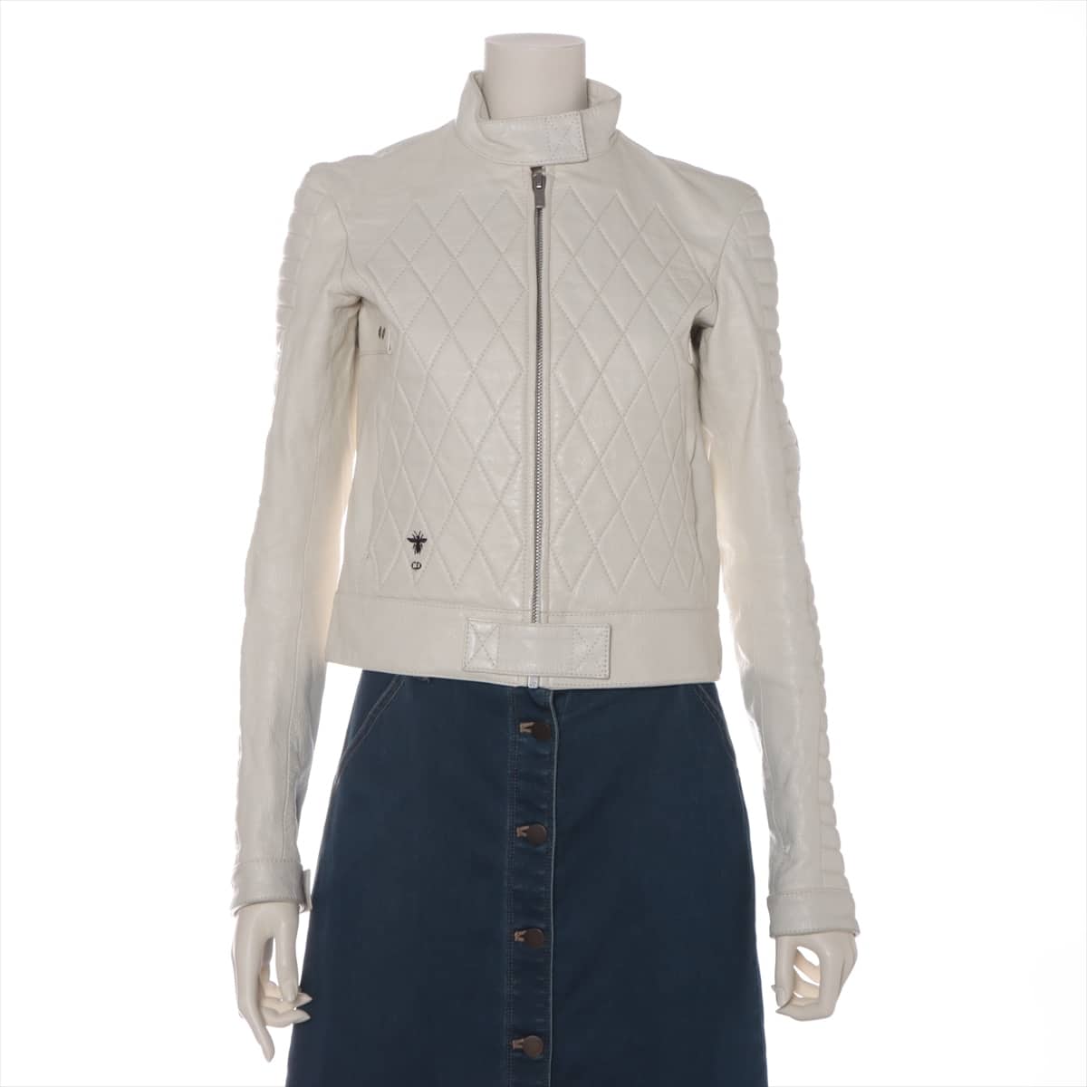 Christian Dior Lam Leather jacket F34 Ladies' White  7E25275L5200
