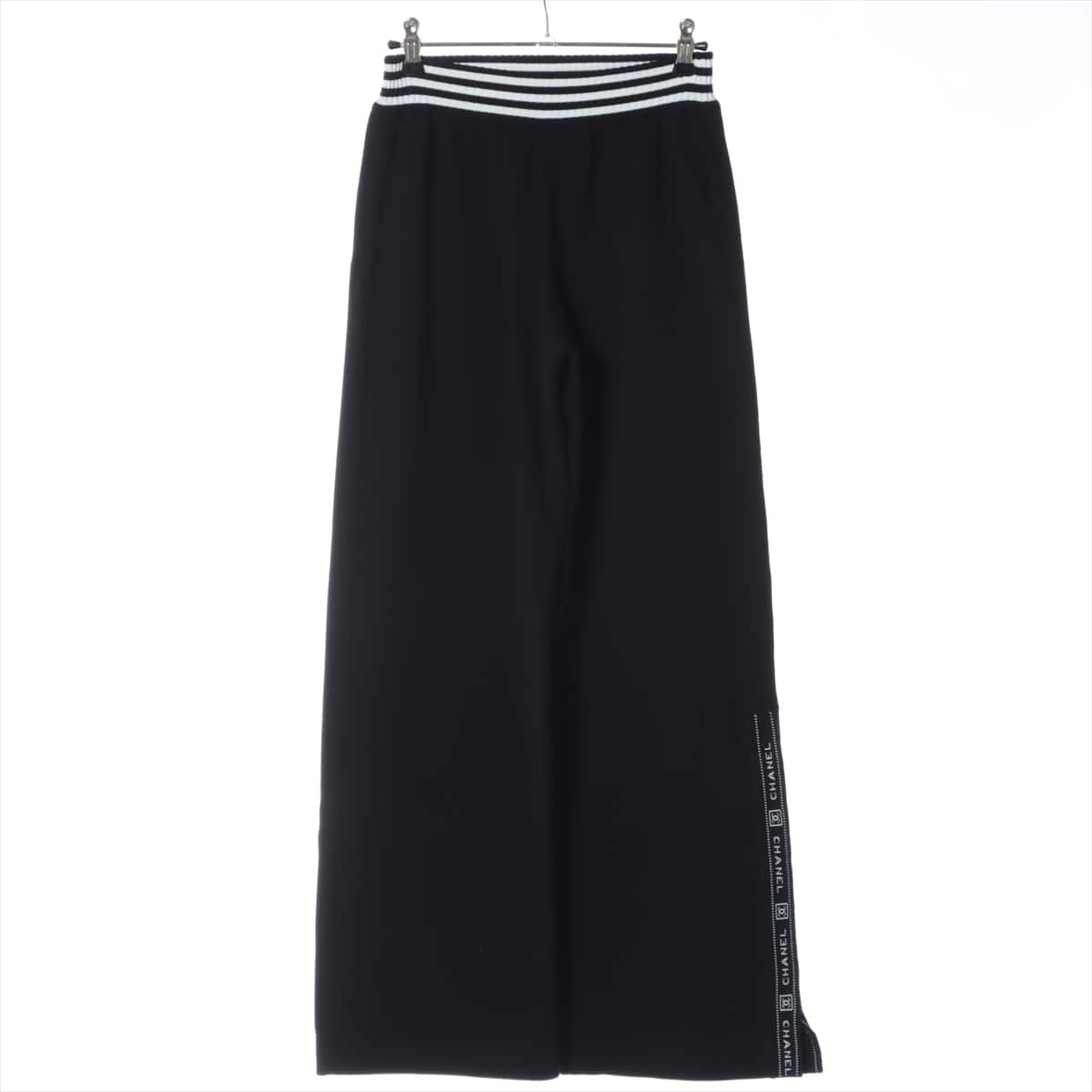 Chanel Sports 04P Cotton Pants 38 Ladies' Black × White