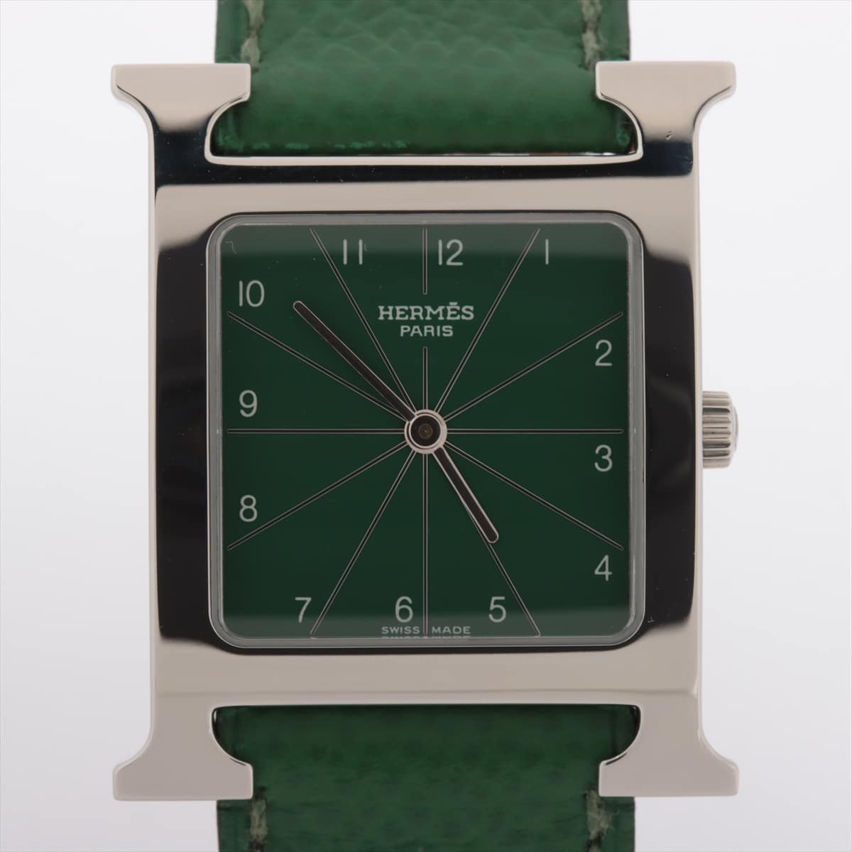 Hermès H Watch HH1.510 SS & Leather QZ Green-Face