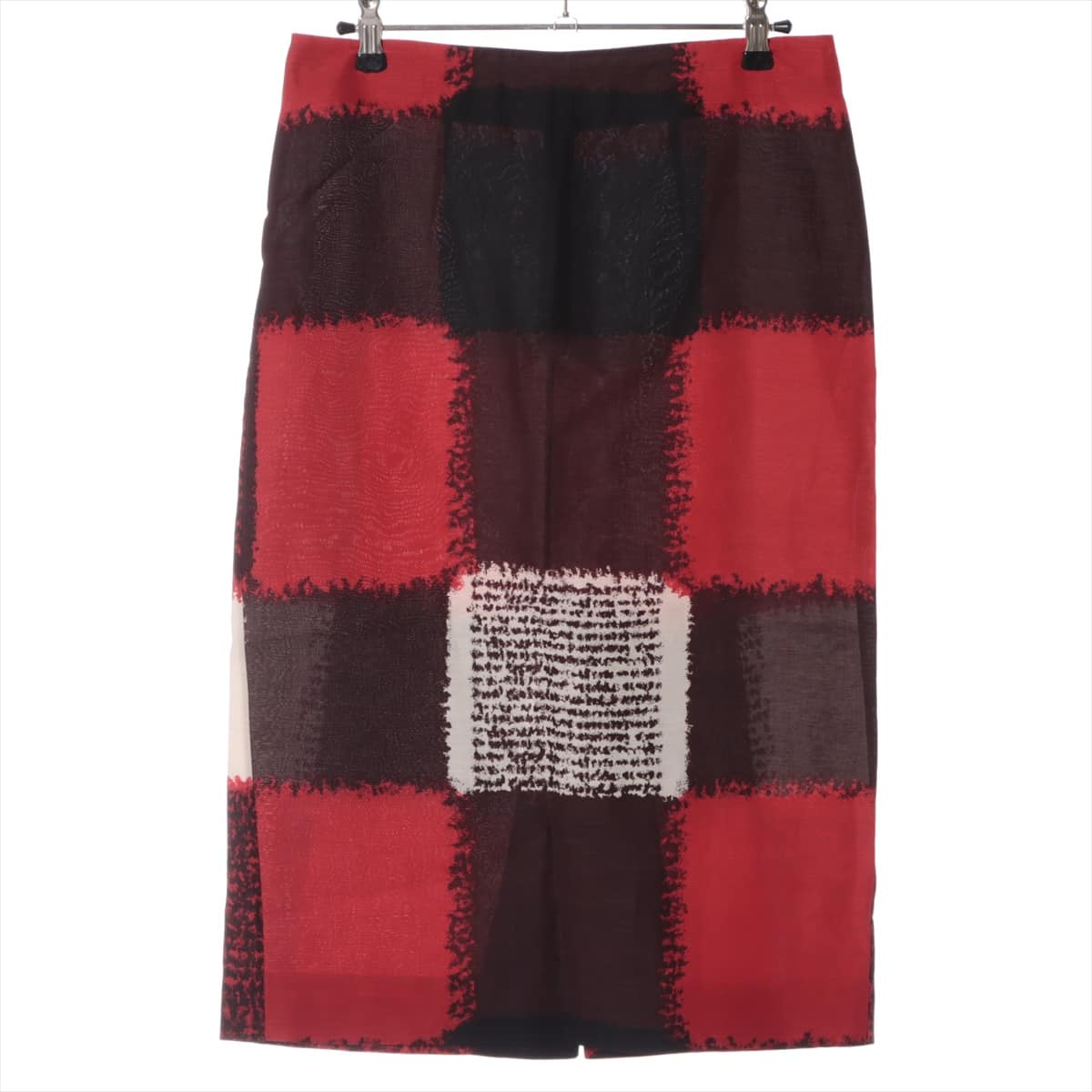 Marni Linen * Rayon Skirt 38 Ladies' Red x Black