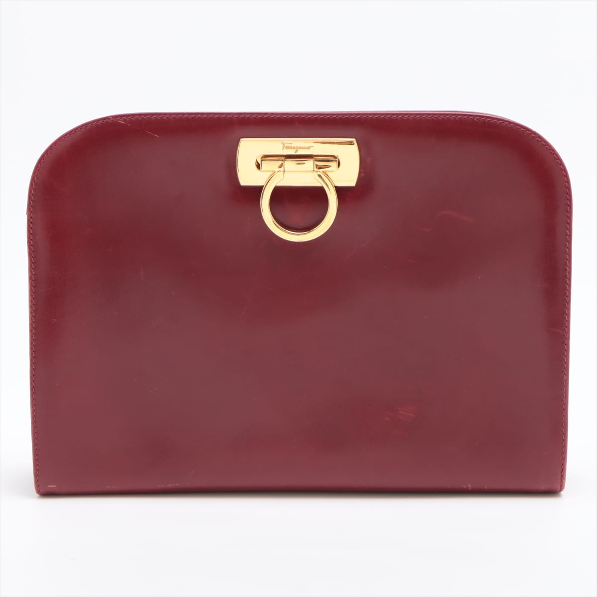 Ferragamo Gancini Leather Chain shoulder bag Red