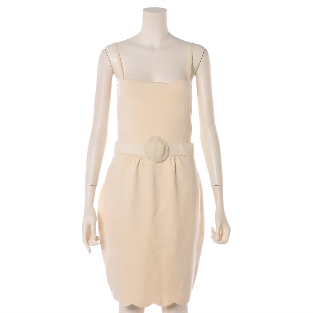 Christian Dior Wool & silk Knit dress F38 Ladies' Ivory