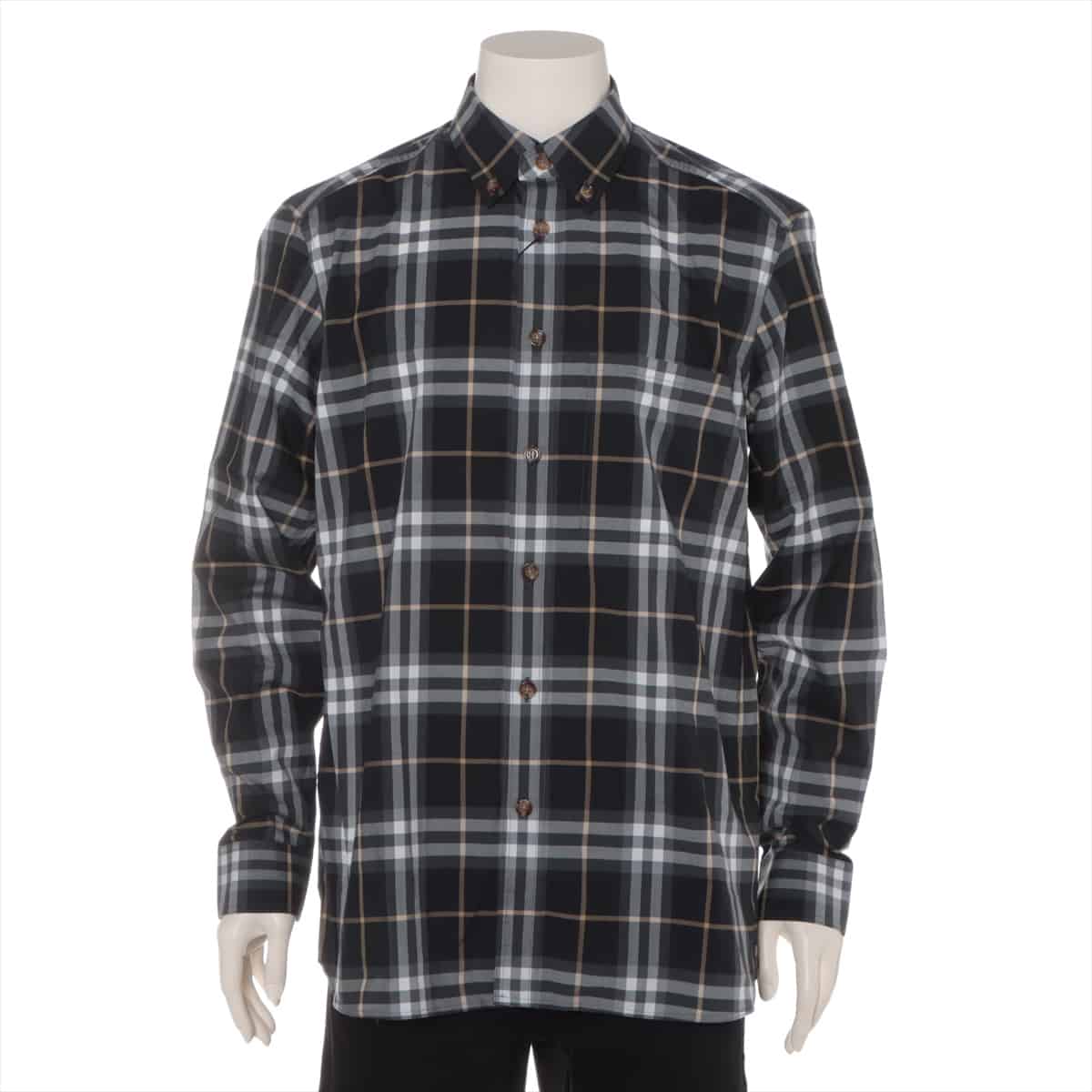 Burberry Tissi period Cotton Checked shirt M Men's Grey  8048147