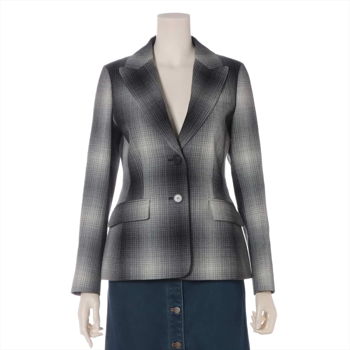 Christian Dior 20 years Wool & silk Jacket 34 Ladies' Black x Gray  051V19A1284
