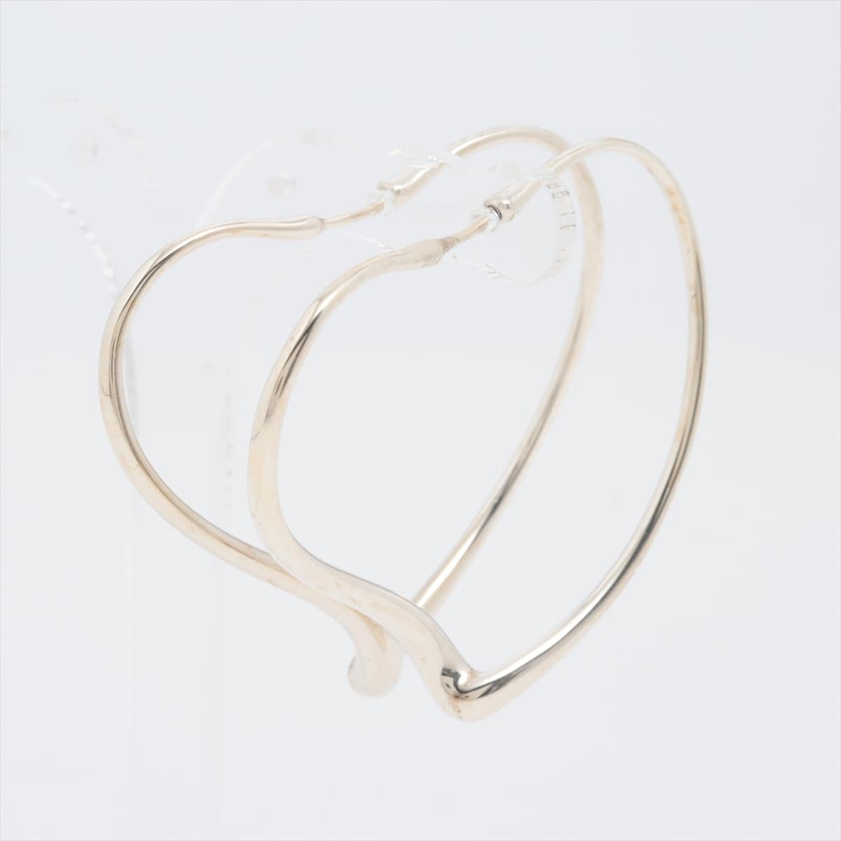 Tiffany Open Heart Hoop Earrings 925 8.8g Silver