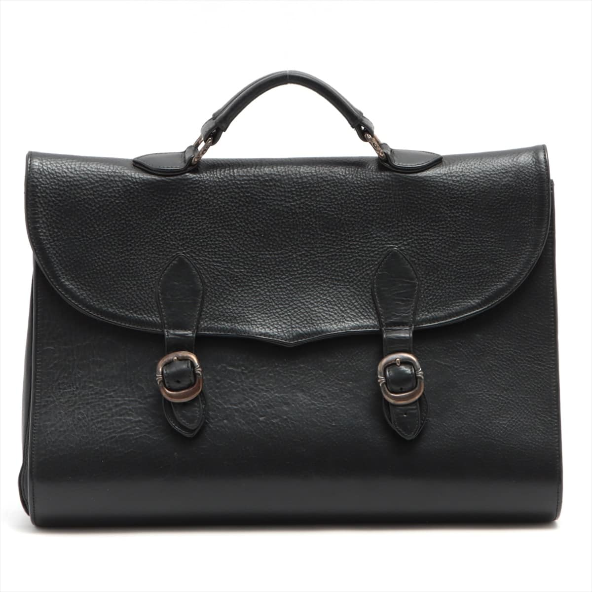 Chrome Hearts Business bag Leather & 925 NH briefcase Cross ball Gunslinger