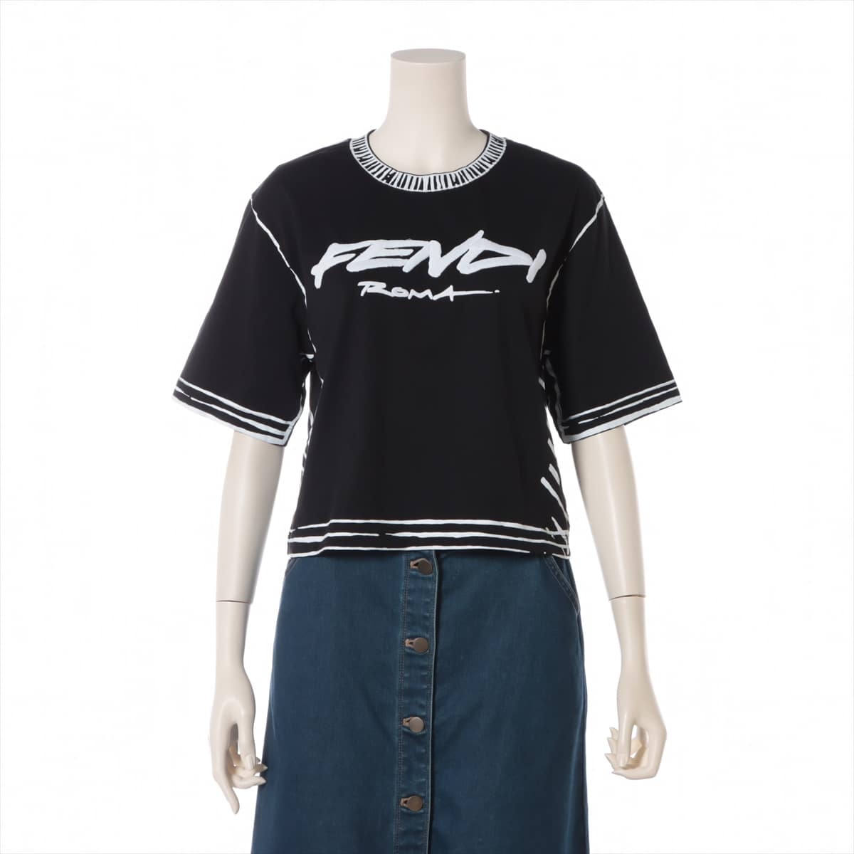 Fendi 20 years Cotton T-shirt S Ladies' Black