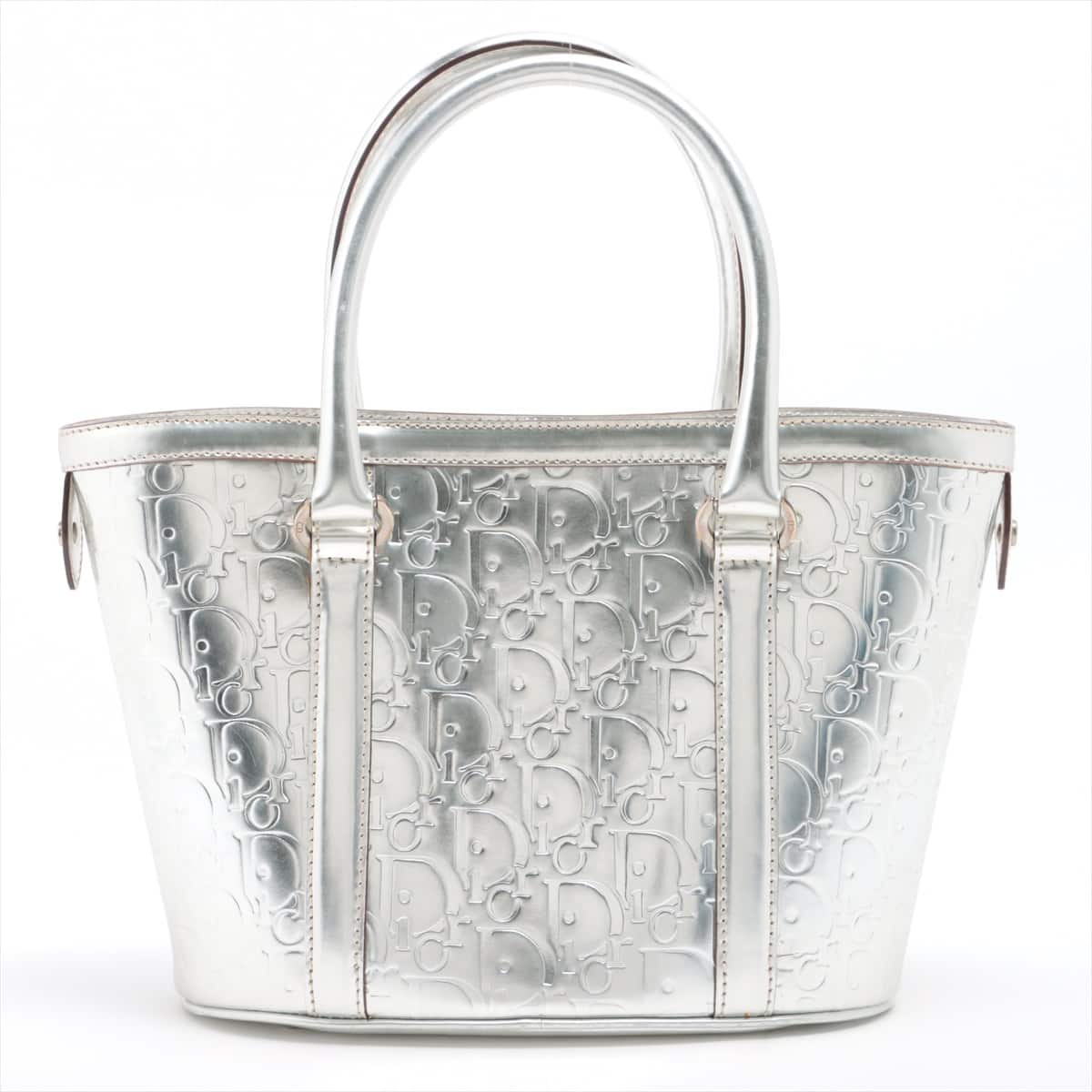 Christian Dior Trotter Patent leather Tote bag Silver