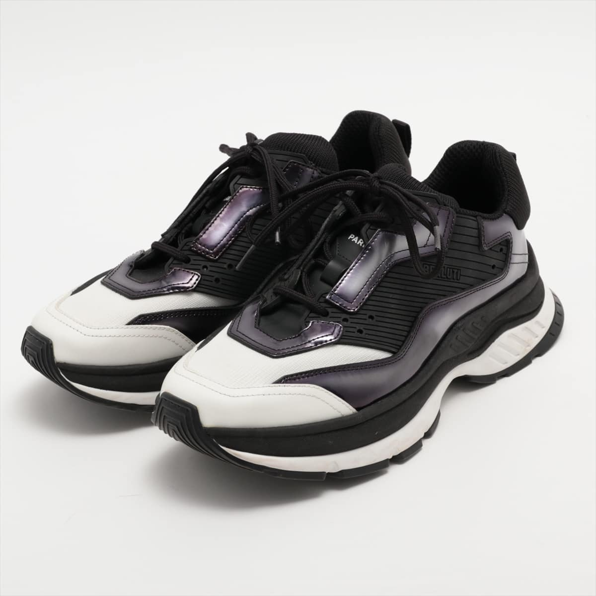 Berluti Mesh x leather Sneakers 7 1/2 Men's Black × White gravity