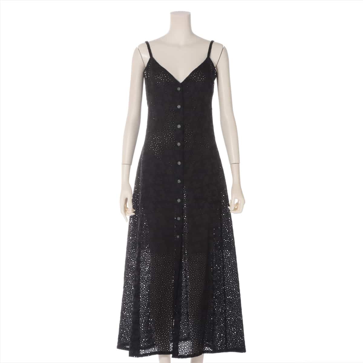 Chanel Coco Button P70 Cotton & Polyester Dress 34 Ladies' Black
