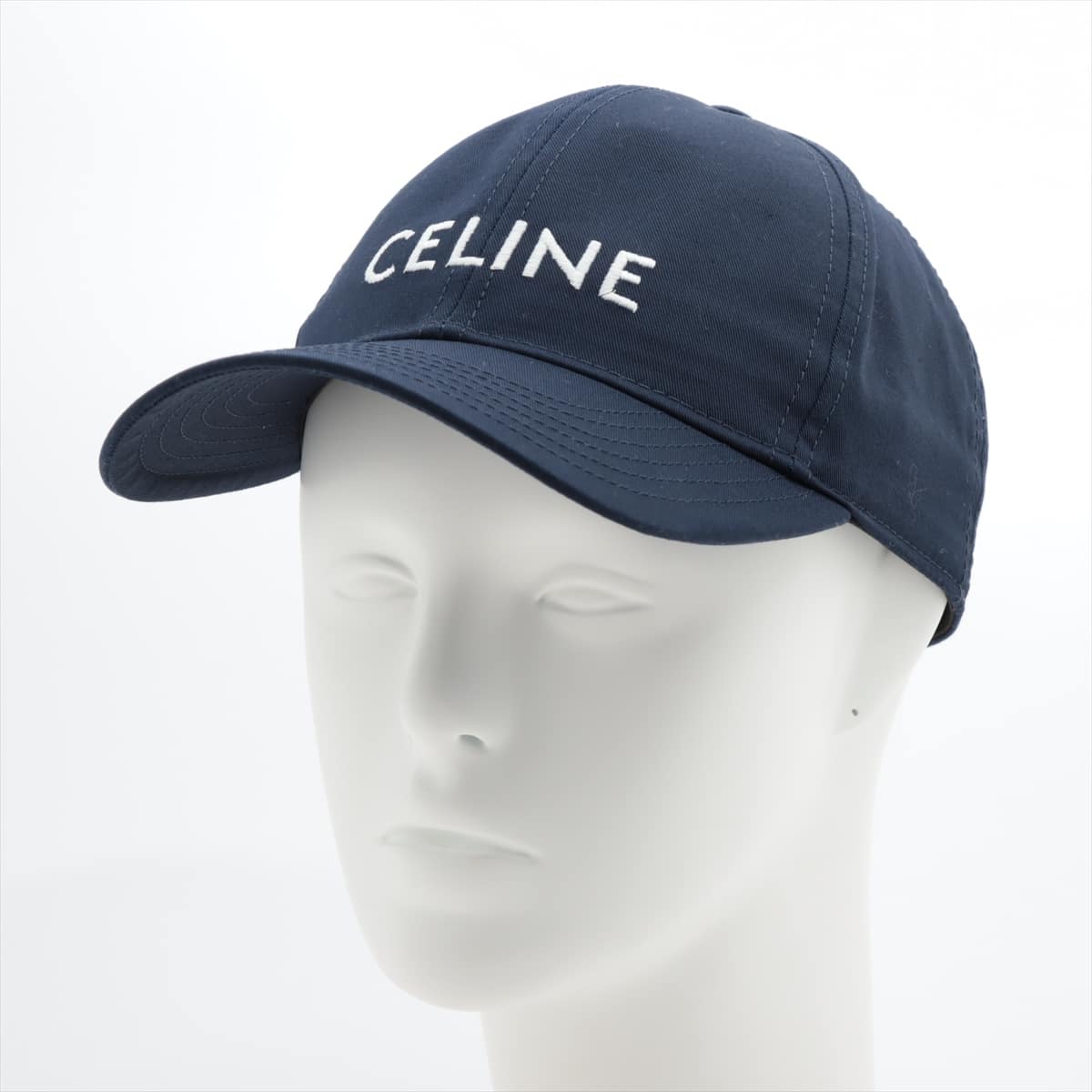 CELINE Logo Cap Cotton & Polyester Navy blue
