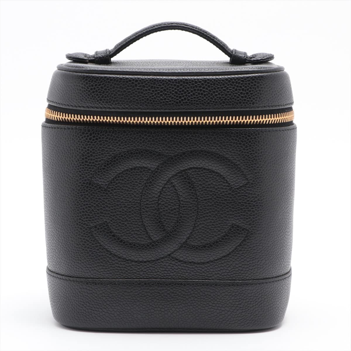 Chanel Coco Mark Caviarskin Vanity bag Black Gold Metal fittings 3XXXXXX