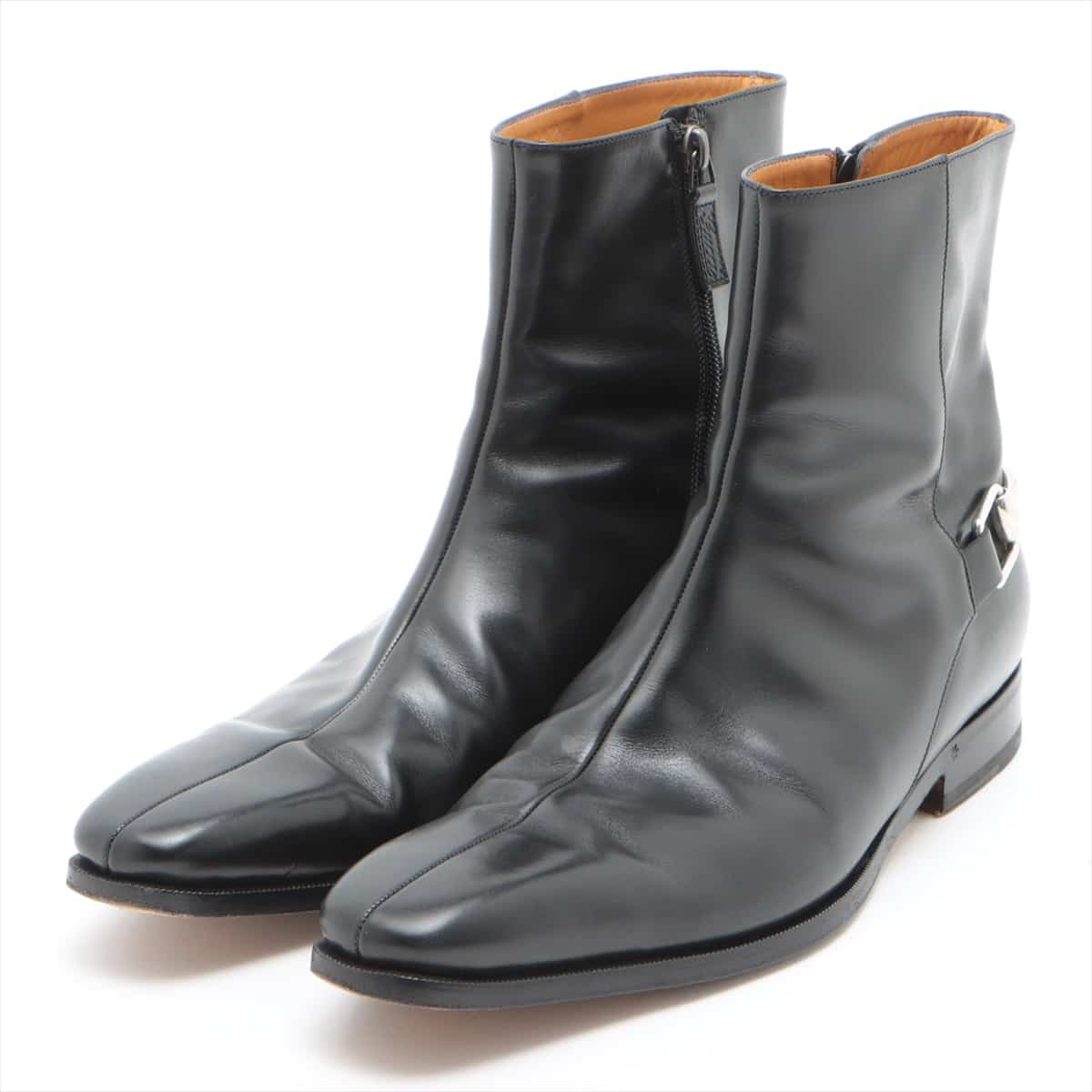 Gucci Horsebit Leather Boots 42 1/2E Men's Black 204398